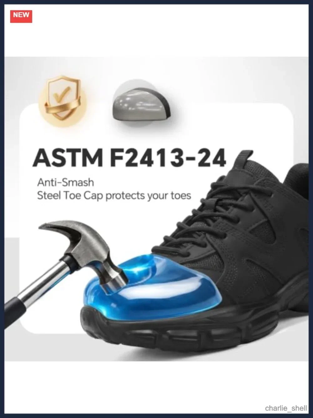 Steel Toe Cushioned Safety Work Shoes Breathable Lightweight Unisex